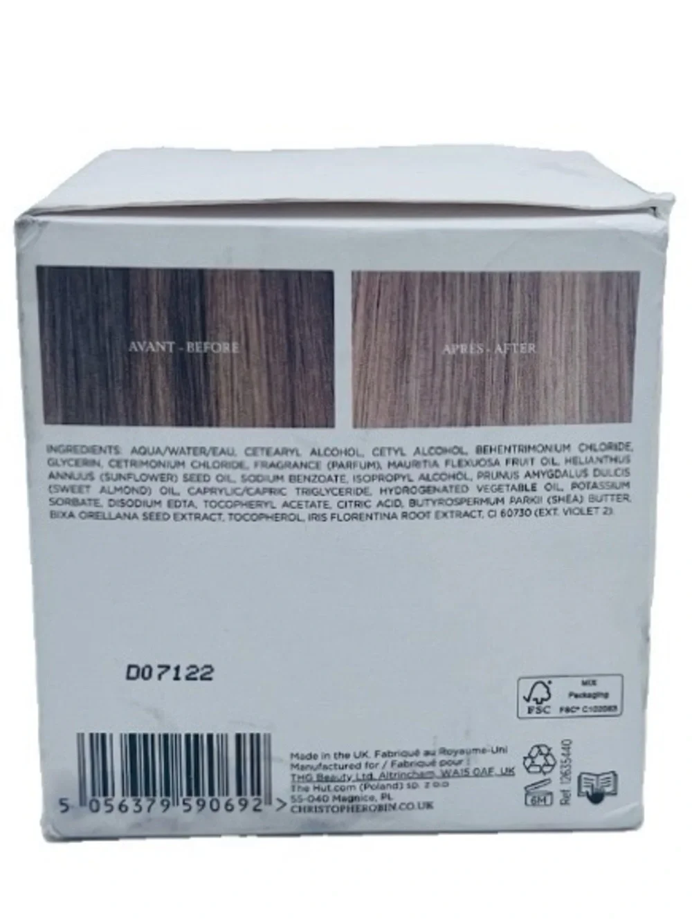 Christophe Robin Shade Variation Mask Baby Blonde 250ml Nutritive Hair Care New
